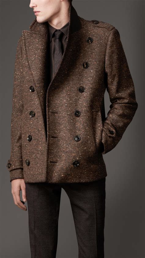 burberry 1990 mens coat|burberry wool pea coats men's.